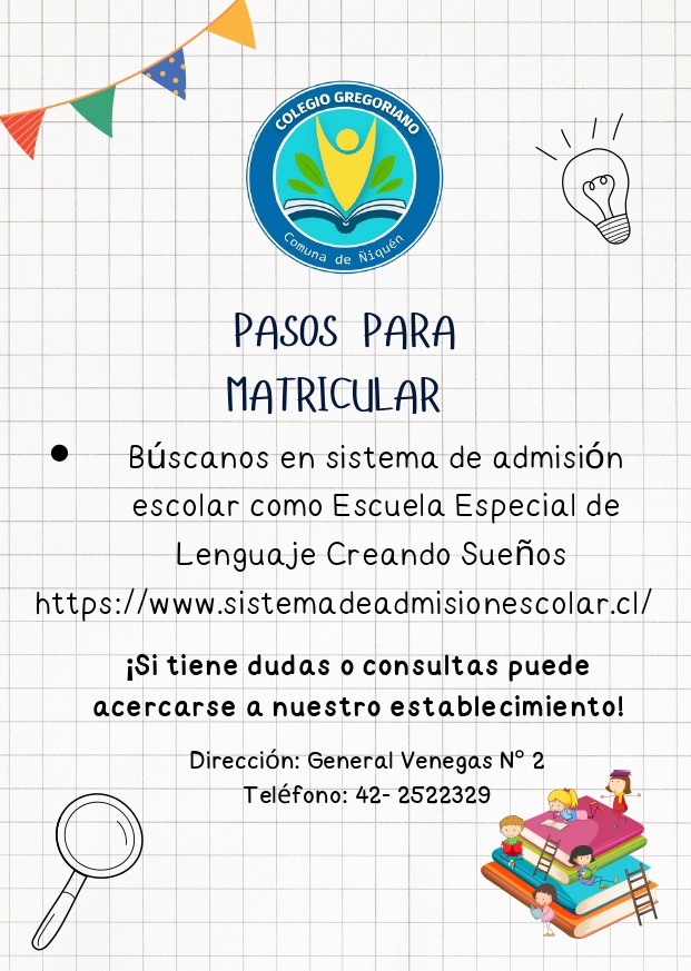 Proceso Admisión 2026 - Escuela Creando Sueños
